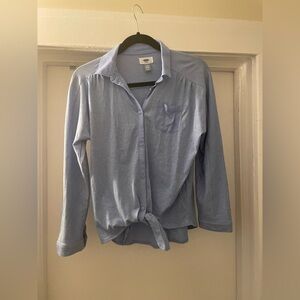 Old Navy Blue button down tie up‎ too size L